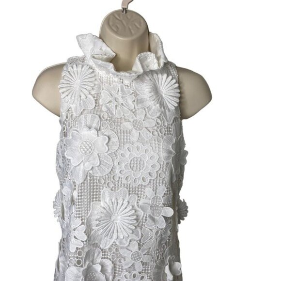 Tuckernuck | NEW Blanc White Guipure Lace Blythe Sleeveless Mini Dress Size M - Picture 4 of 10